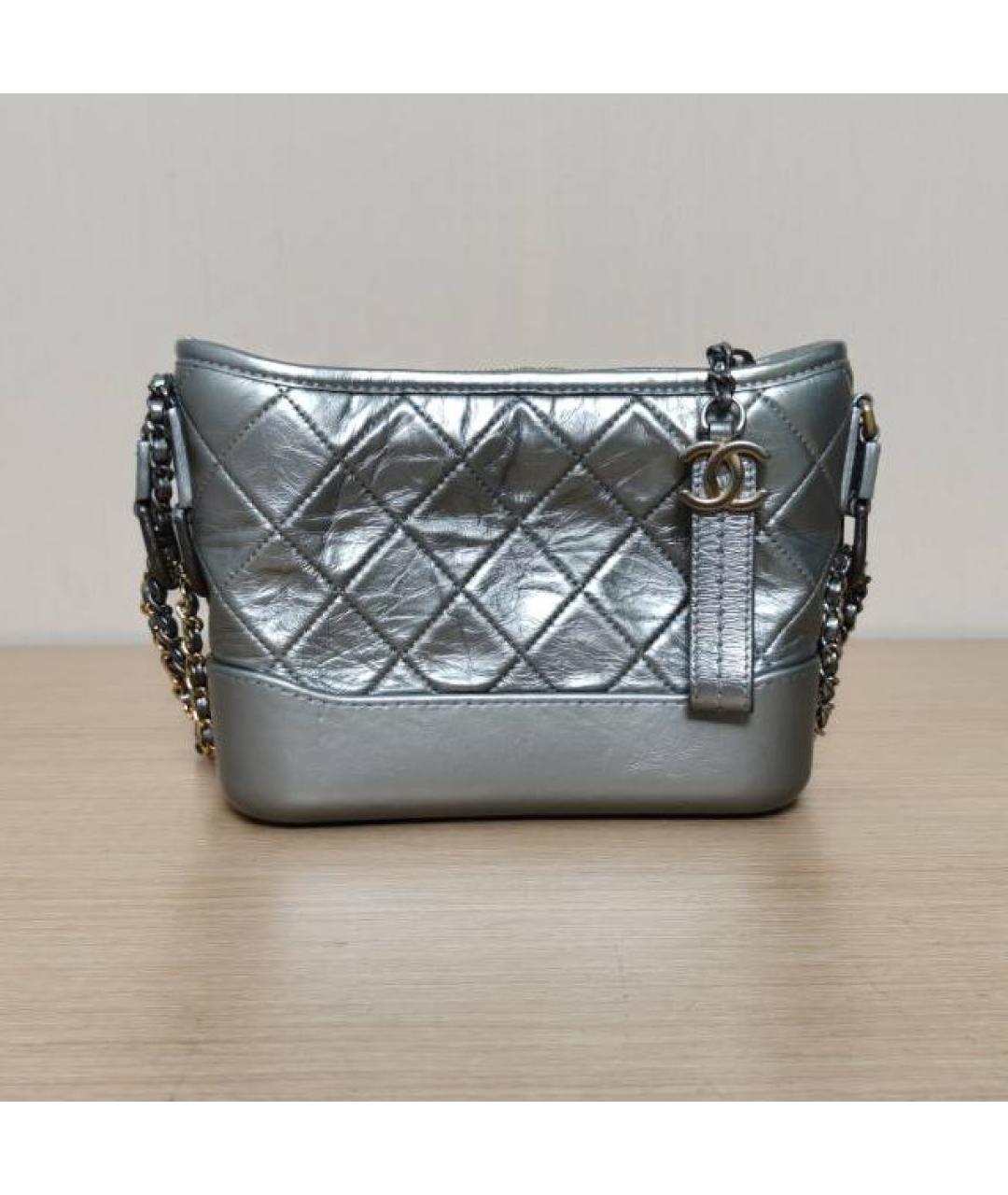 CHANEL Серебряная кожаная сумка через плечо, фото 4