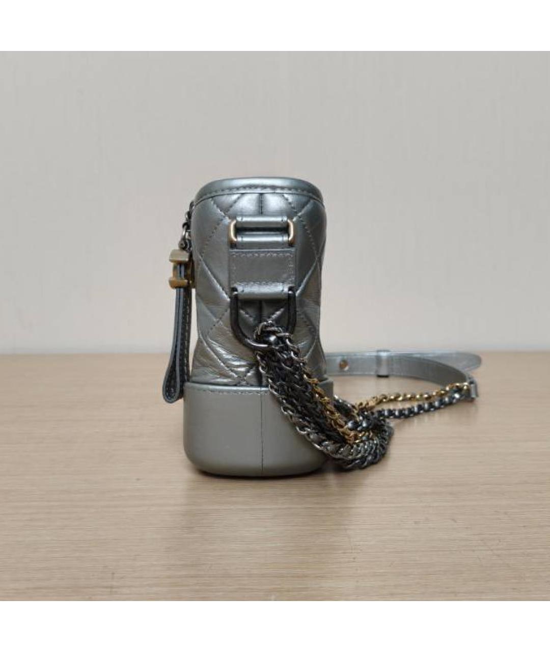 CHANEL Серебряная кожаная сумка через плечо, фото 5
