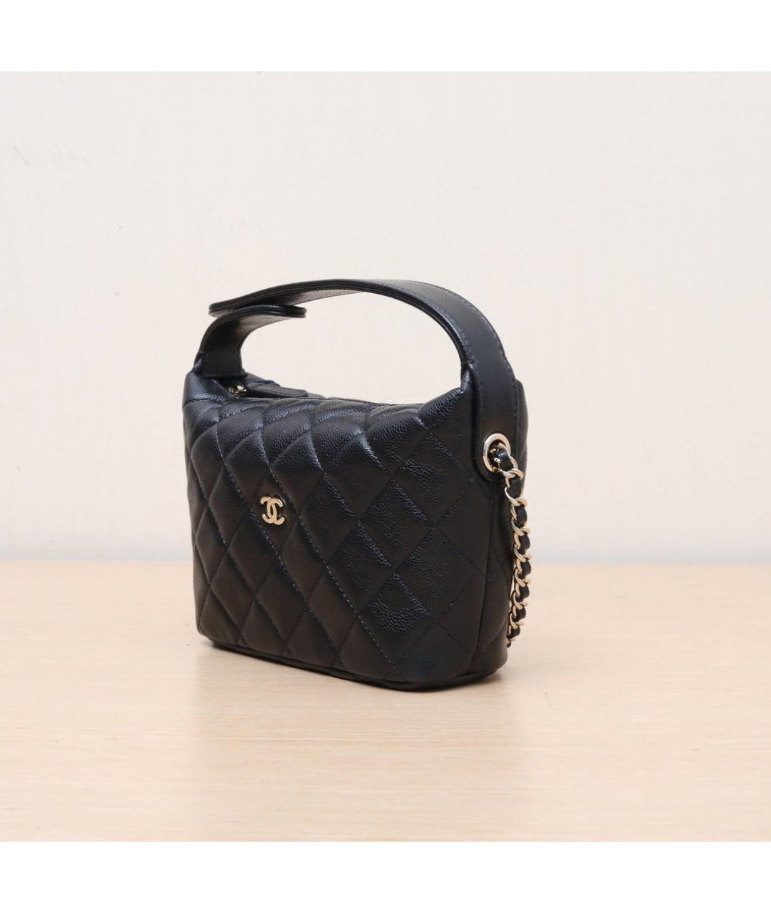 CHANEL Черная кожаная сумка через плечо, фото 4