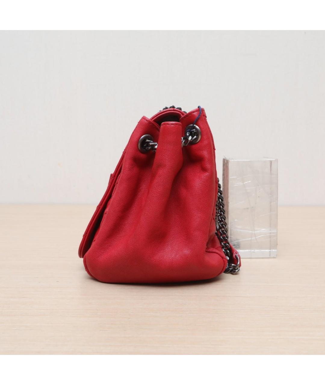 SAINT LAURENT Красная кожаная сумка через плечо, фото 5