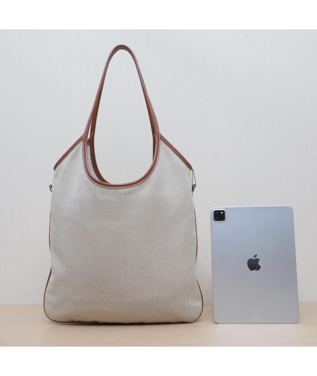 MIU MIU Бежевая тканевая сумка через плечо, фото 7