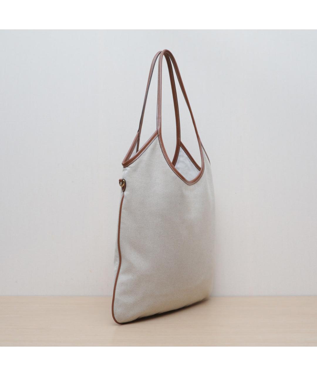 MIU MIU Бежевая тканевая сумка через плечо, фото 6