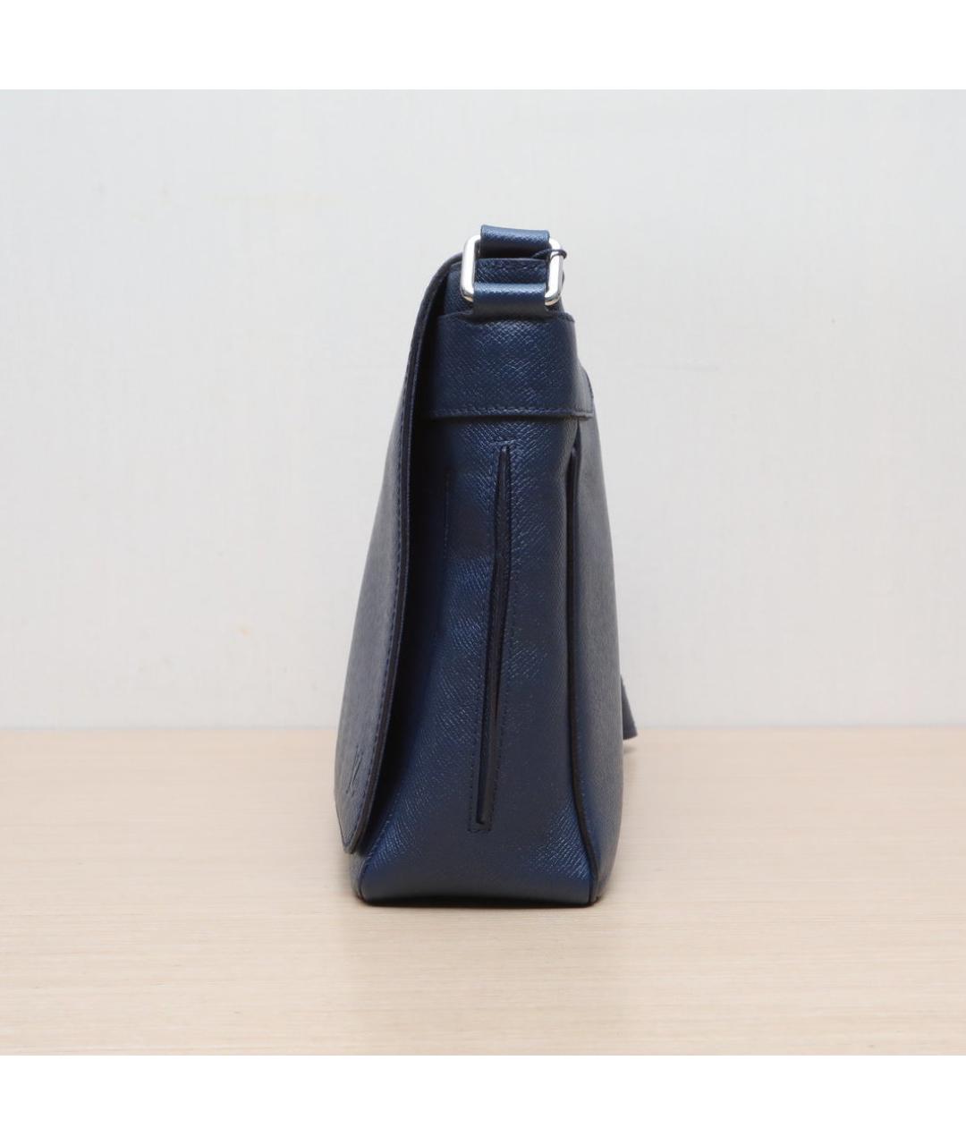 LOUIS VUITTON Темно-синяя кожаная сумка через плечо, фото 5