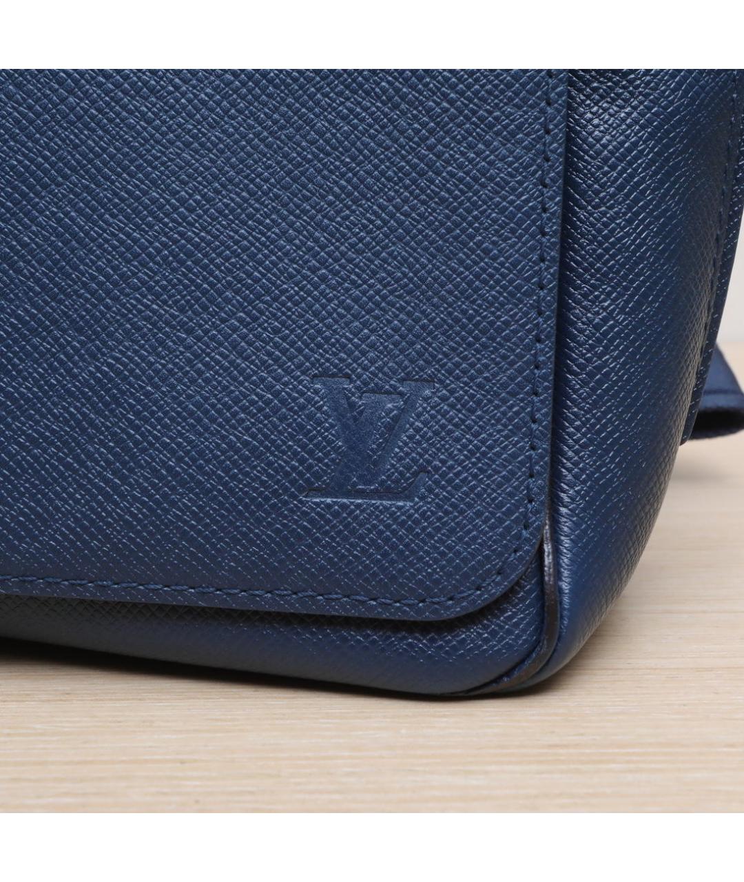 LOUIS VUITTON Темно-синяя кожаная сумка через плечо, фото 8