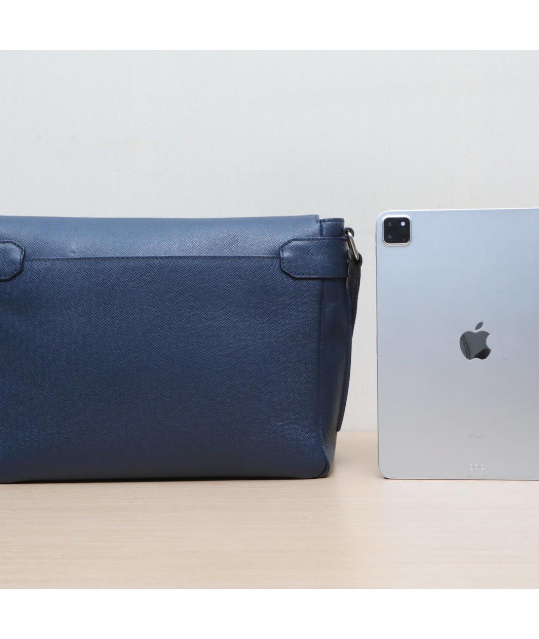 LOUIS VUITTON Темно-синяя кожаная сумка через плечо, фото 7