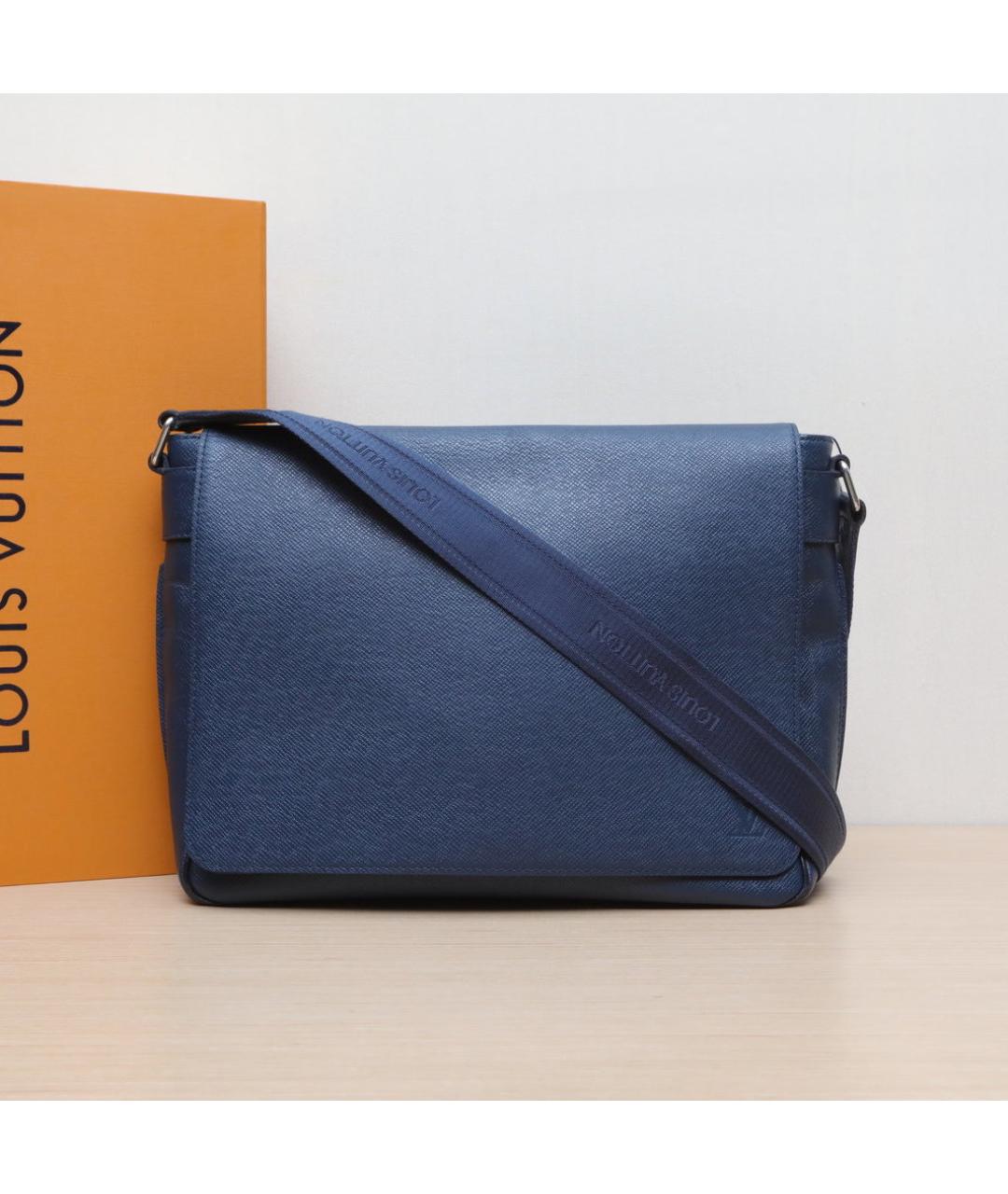 LOUIS VUITTON Темно-синяя кожаная сумка через плечо, фото 2