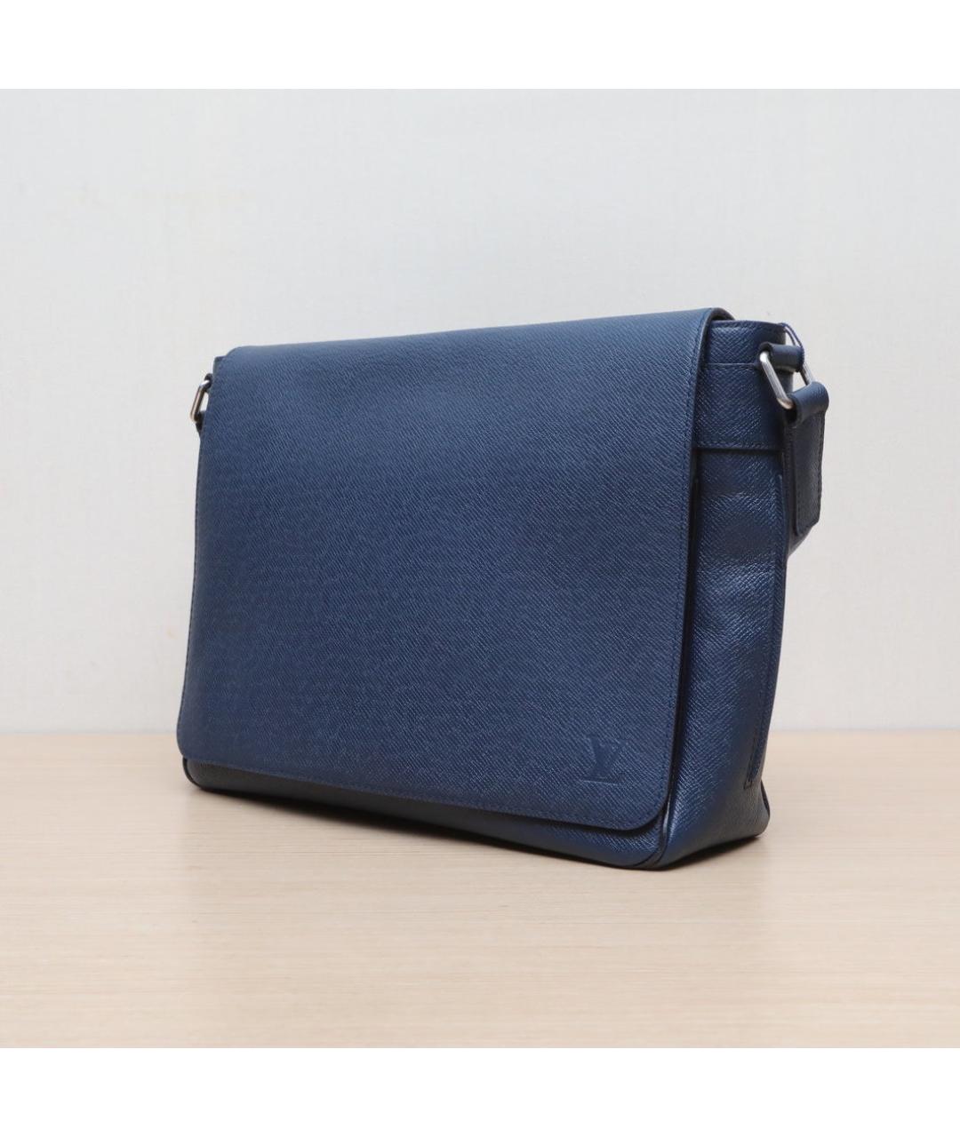 LOUIS VUITTON Темно-синяя кожаная сумка через плечо, фото 4