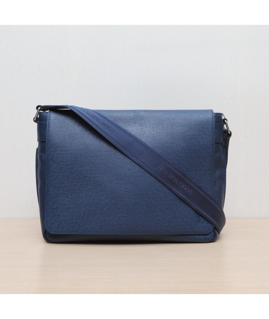 LOUIS VUITTON Темно-синяя кожаная сумка через плечо, фото 3