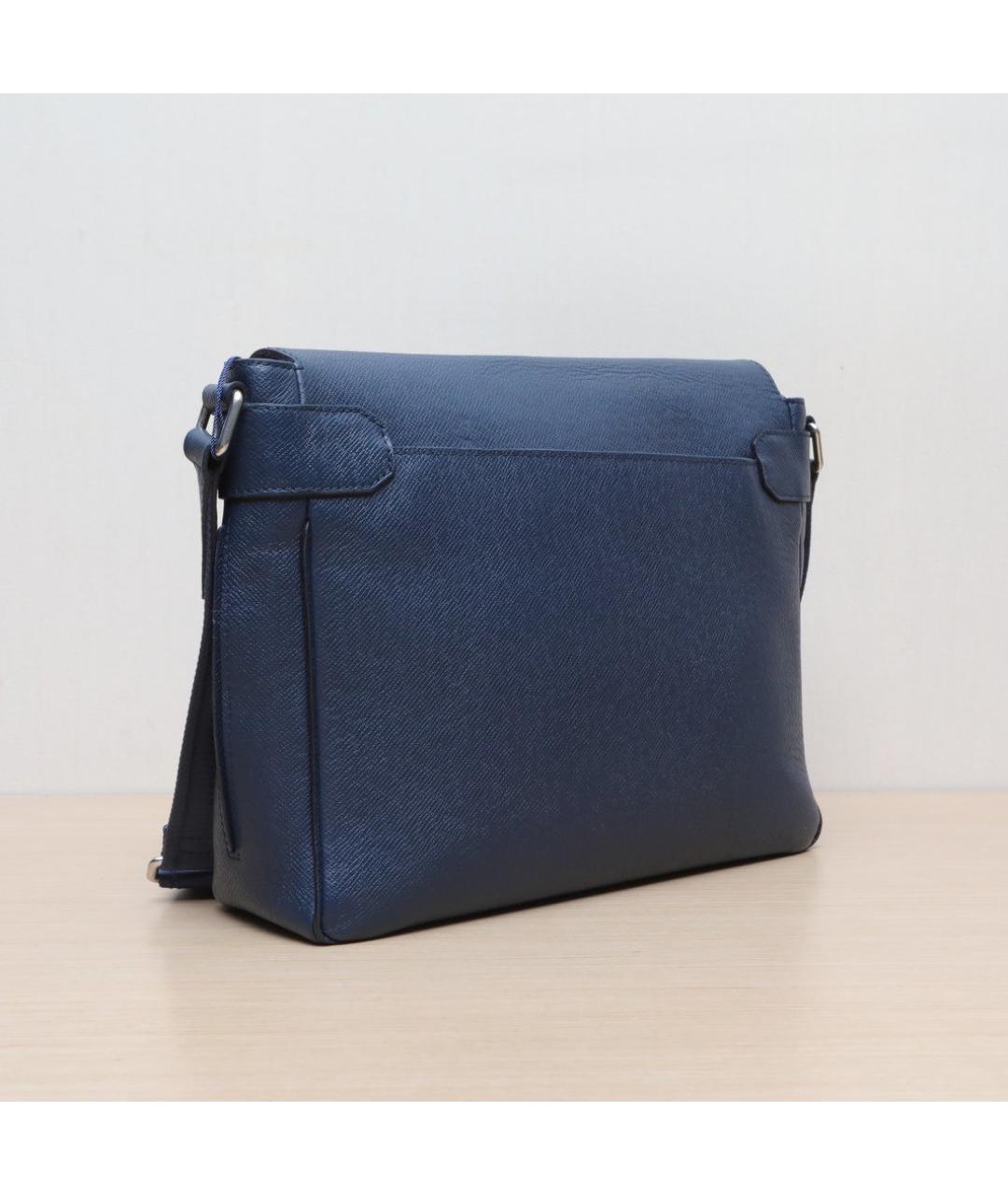 LOUIS VUITTON Темно-синяя кожаная сумка через плечо, фото 6