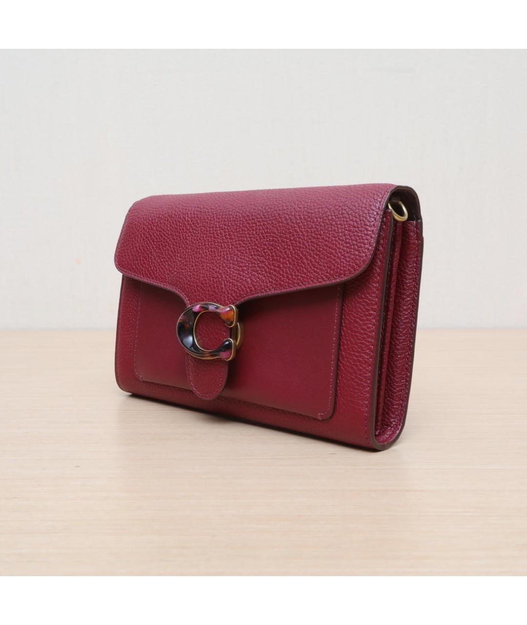 COACH Красная кожаная сумка через плечо, фото 4