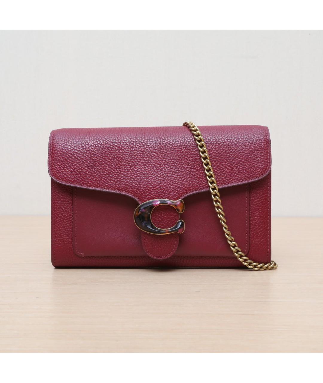 COACH Красная кожаная сумка через плечо, фото 3