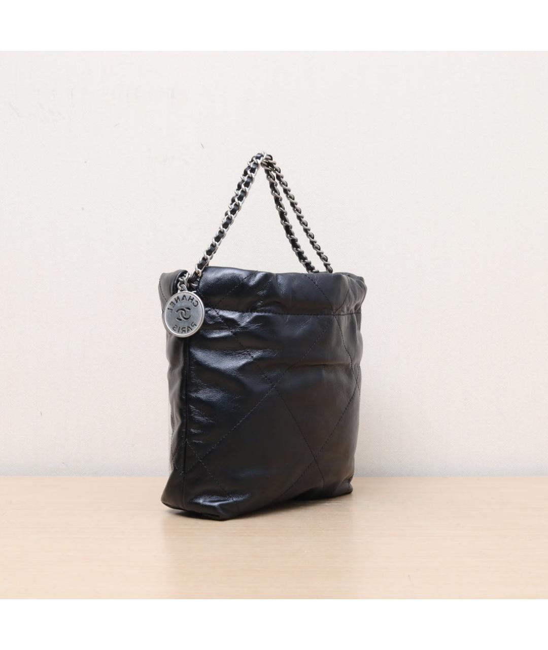 CHANEL Черная кожаная сумка через плечо, фото 6