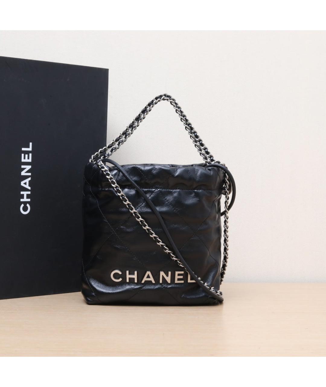 CHANEL Черная кожаная сумка через плечо, фото 2