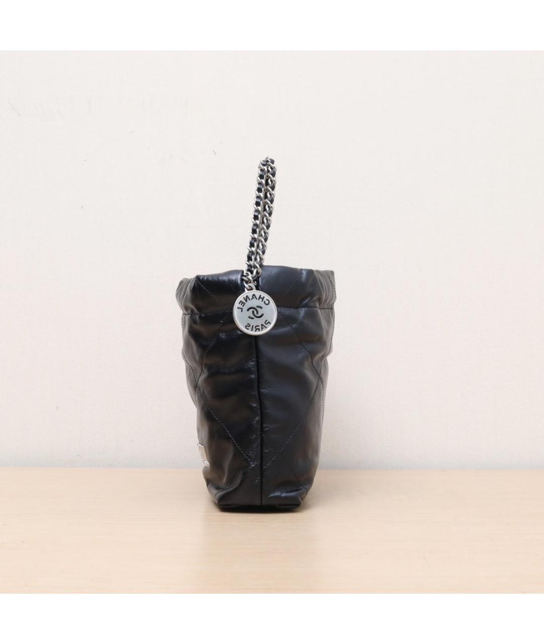 CHANEL Черная кожаная сумка через плечо, фото 5