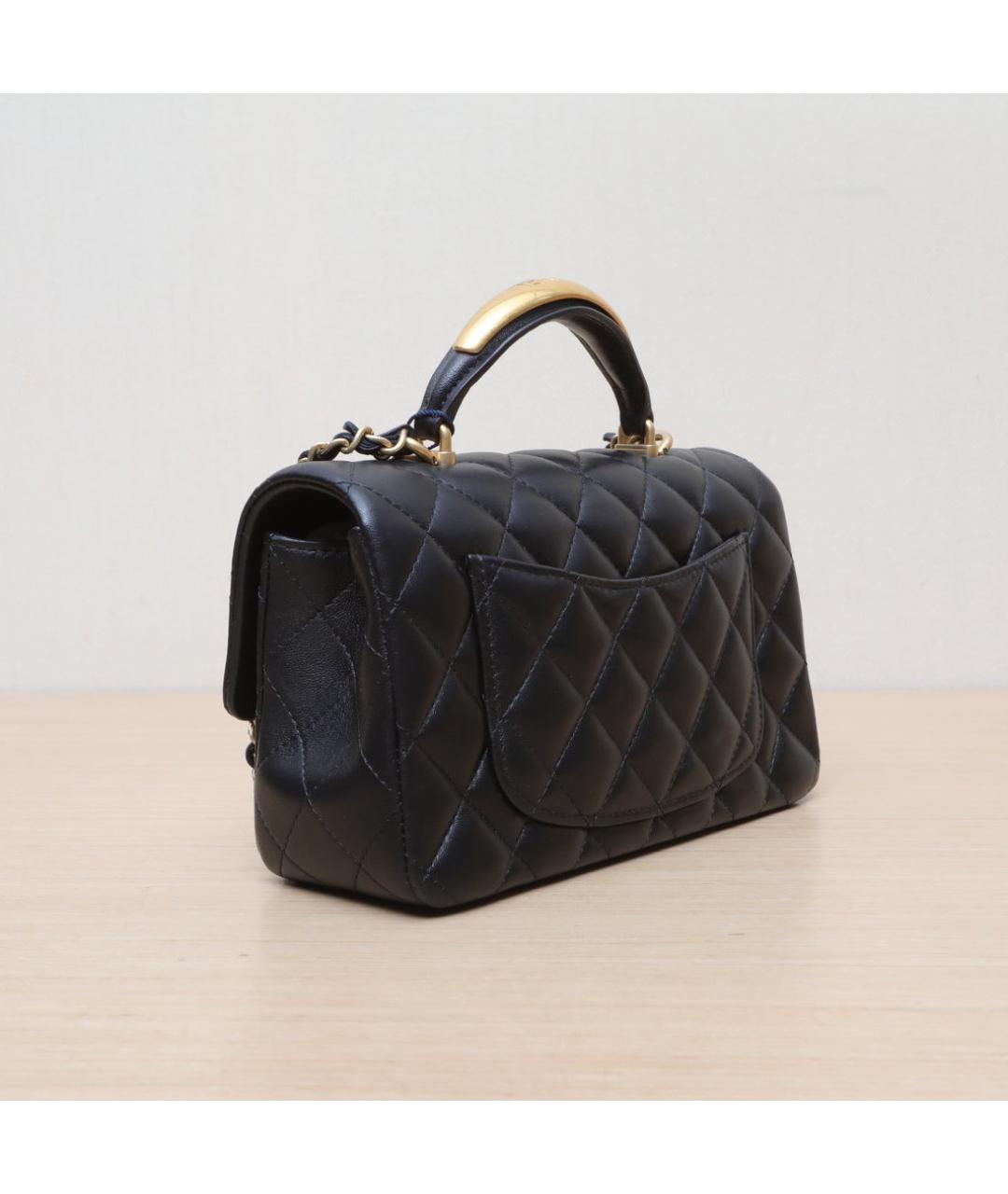 CHANEL Черная кожаная сумка через плечо, фото 6