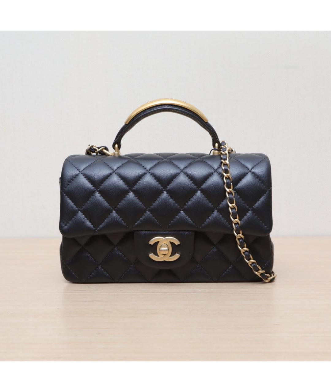 CHANEL Черная кожаная сумка через плечо, фото 3