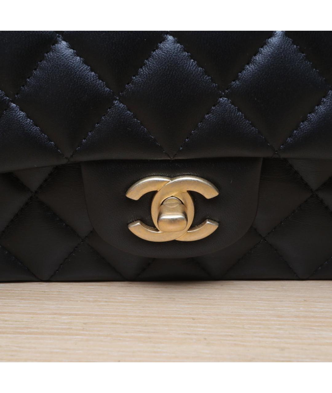 CHANEL Черная кожаная сумка через плечо, фото 8