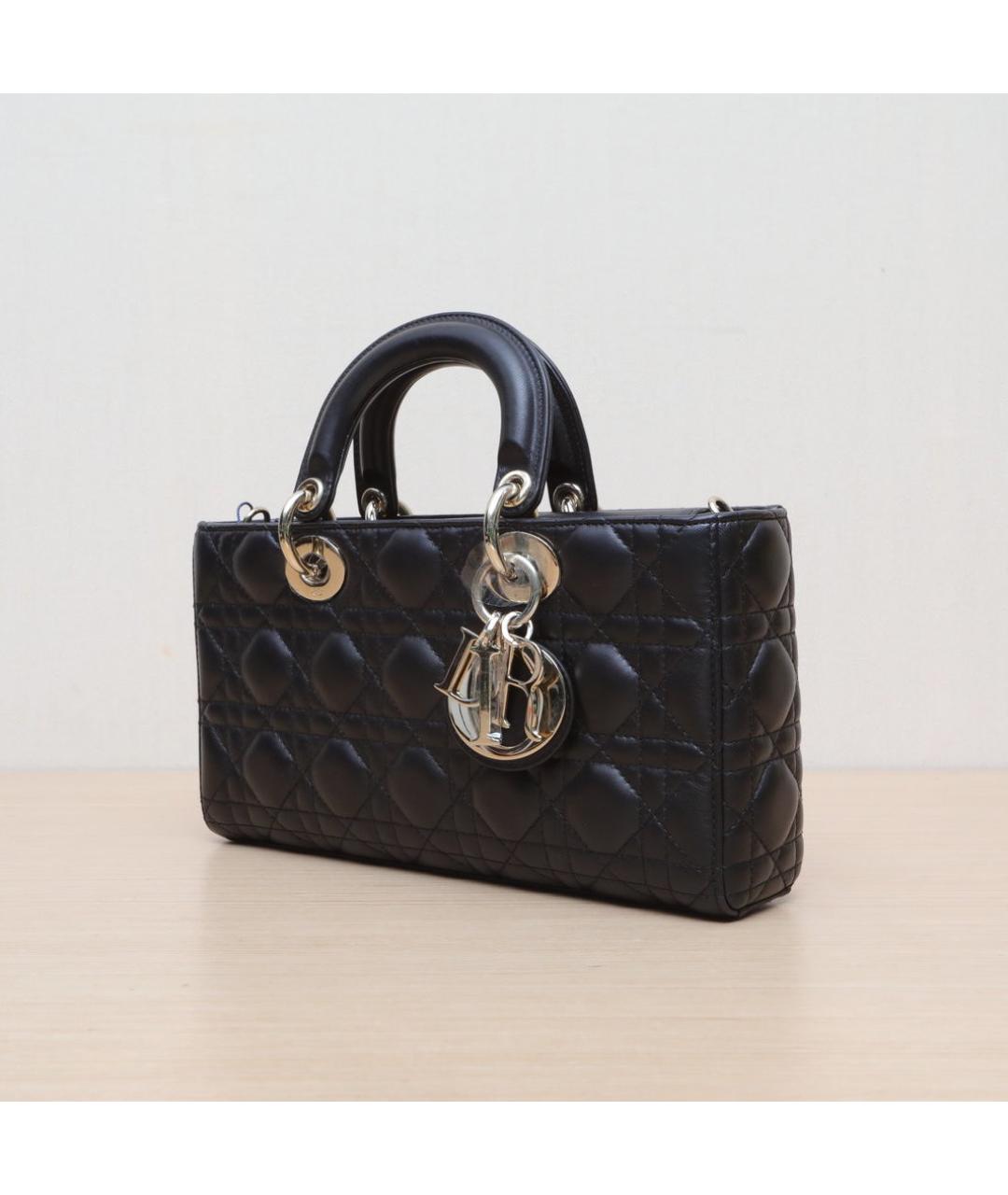 CHRISTIAN DIOR Черная кожаная сумка через плечо, фото 4