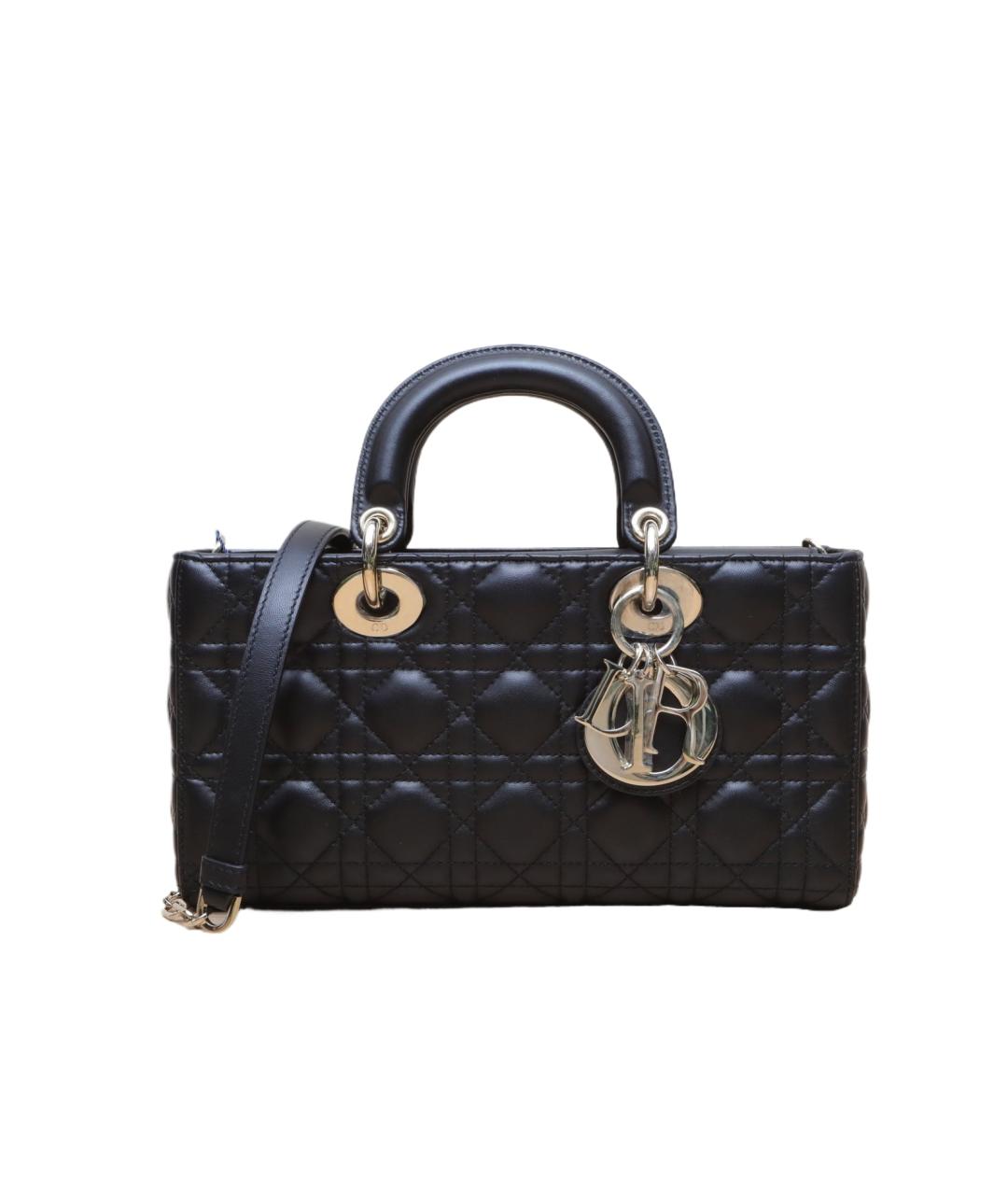 CHRISTIAN DIOR Черная кожаная сумка через плечо, фото 1