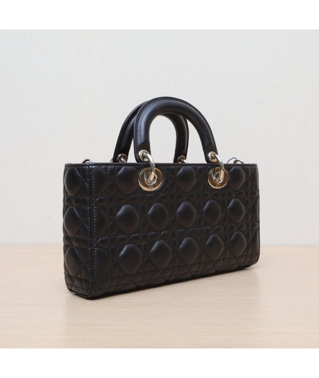 CHRISTIAN DIOR Черная кожаная сумка через плечо, фото 6