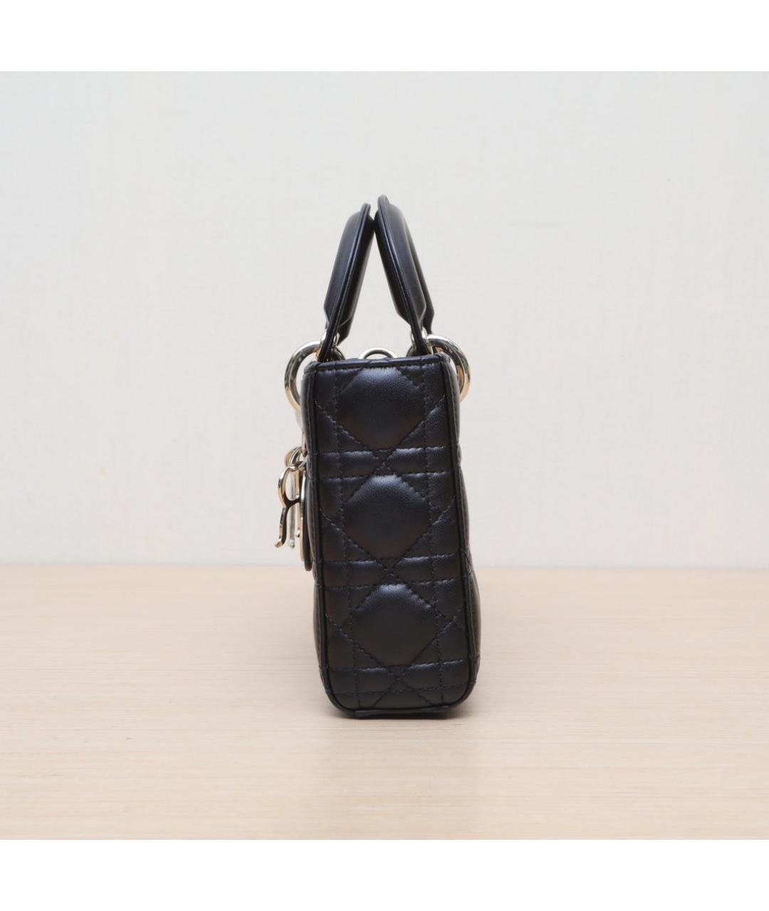 CHRISTIAN DIOR Черная кожаная сумка через плечо, фото 5