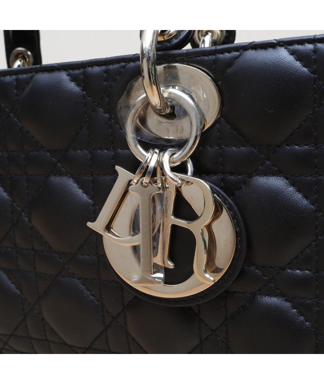 CHRISTIAN DIOR Черная кожаная сумка через плечо, фото 8