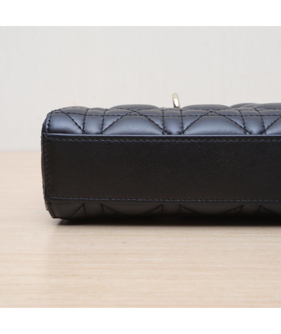 CHRISTIAN DIOR Черная кожаная сумка через плечо, фото 9
