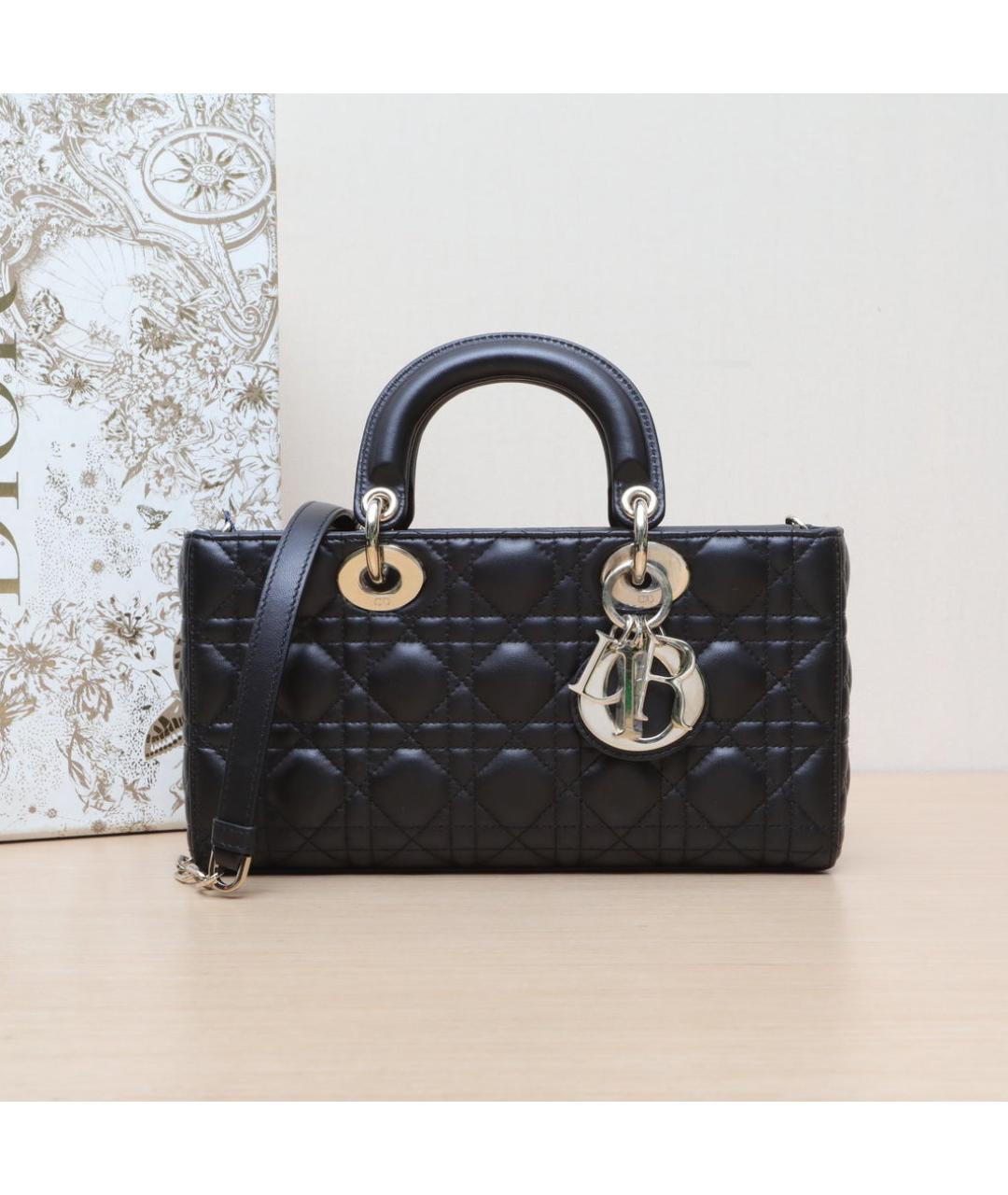 CHRISTIAN DIOR Черная кожаная сумка через плечо, фото 2