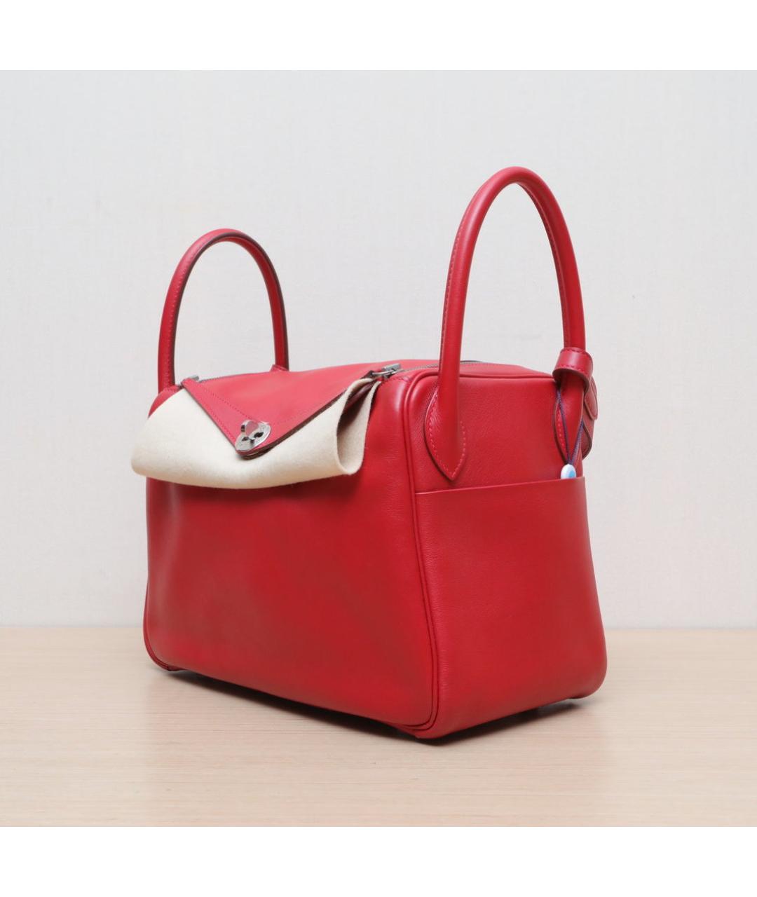 HERMES Красная кожаная сумка через плечо, фото 4