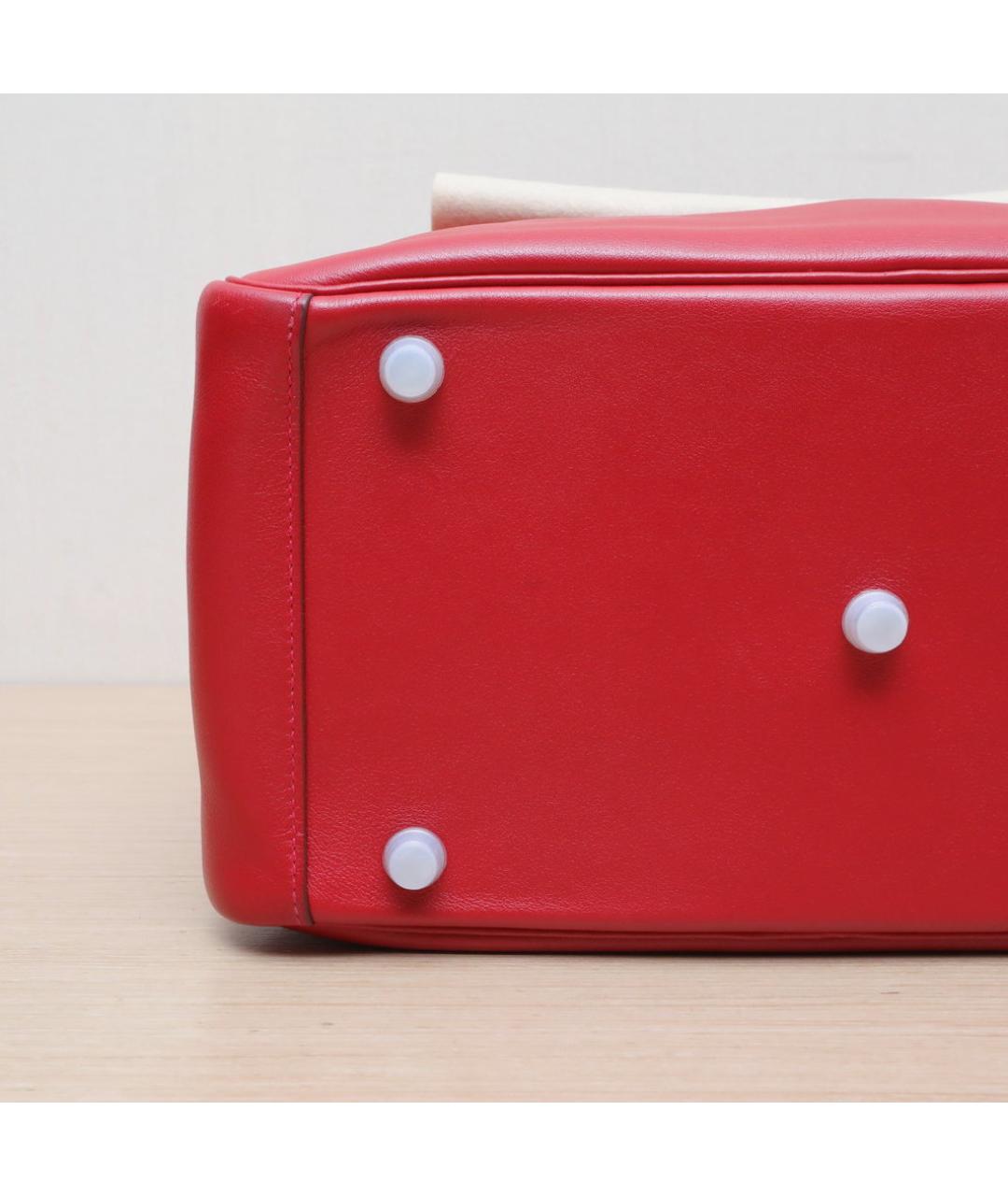 HERMES Красная кожаная сумка через плечо, фото 9