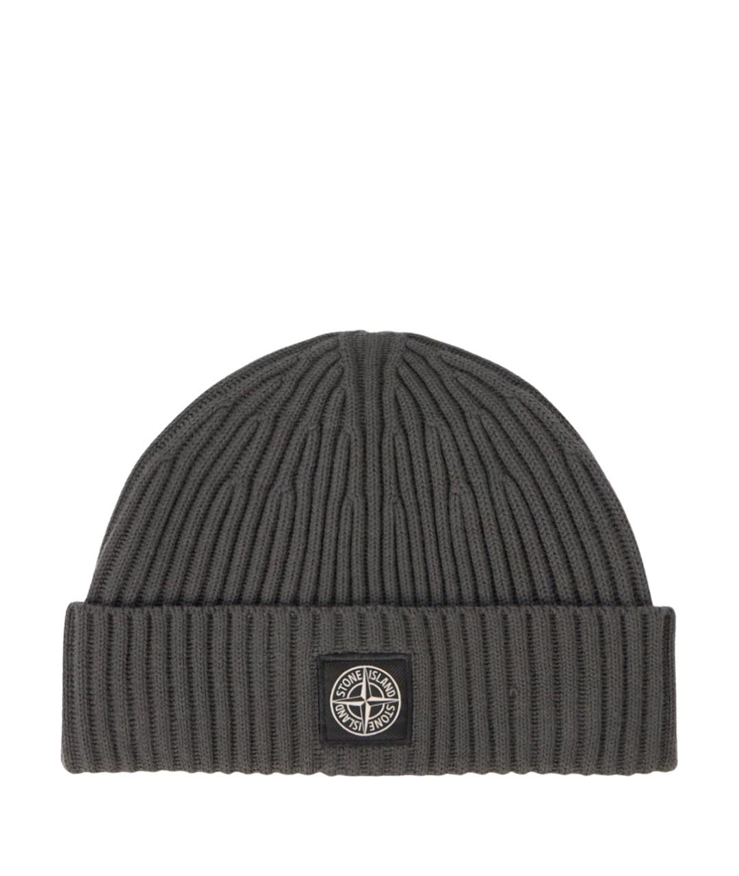 STONE ISLAND Антрацитовая шерстяная шапка, фото 1
