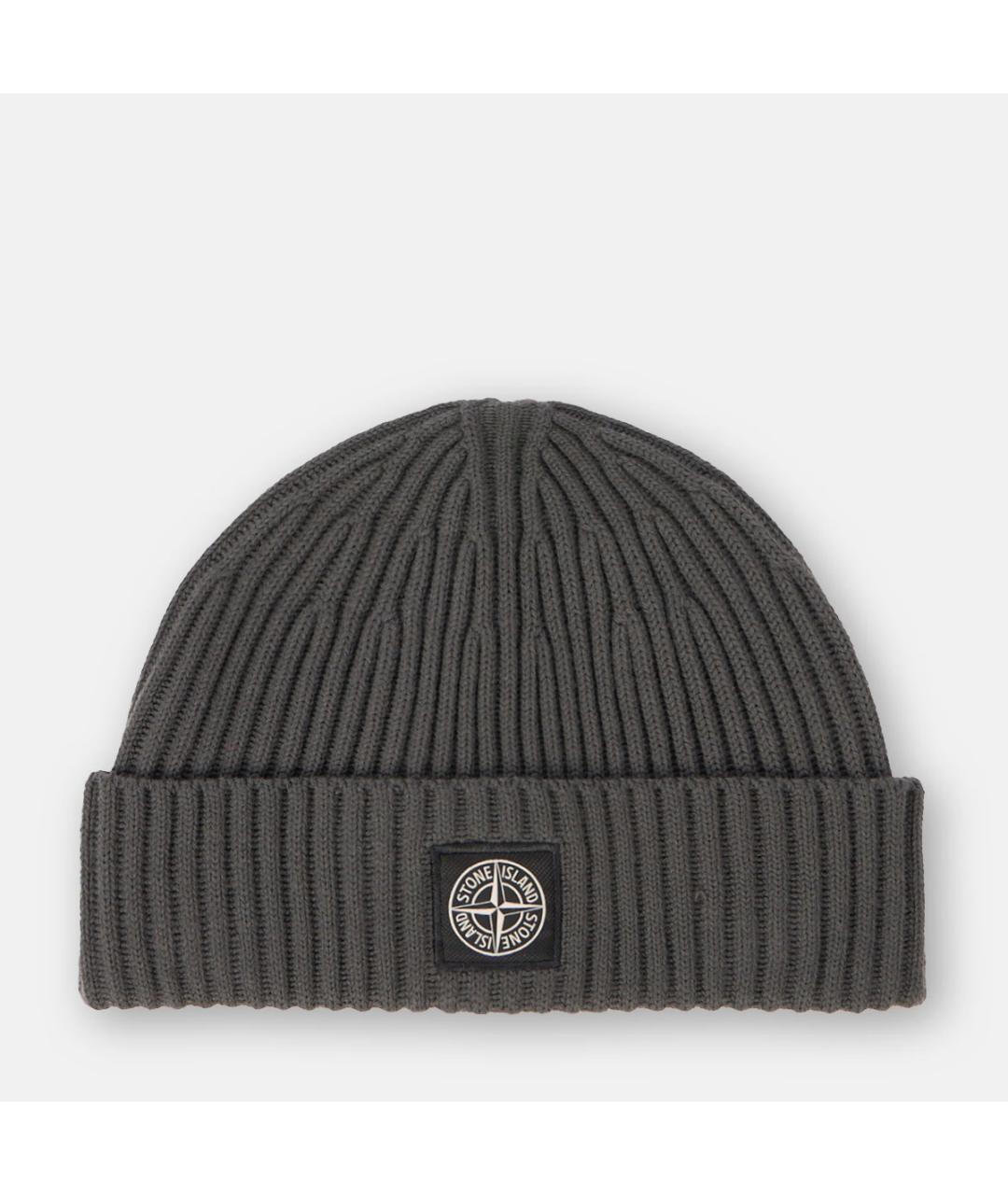 STONE ISLAND Антрацитовая шерстяная шапка, фото 4