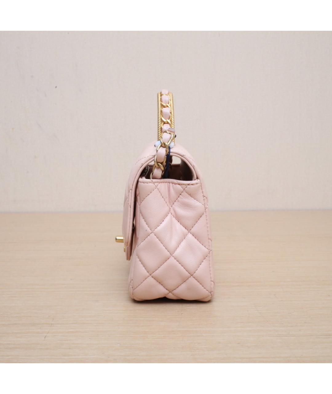 CHANEL Розовая кожаная сумка через плечо, фото 5