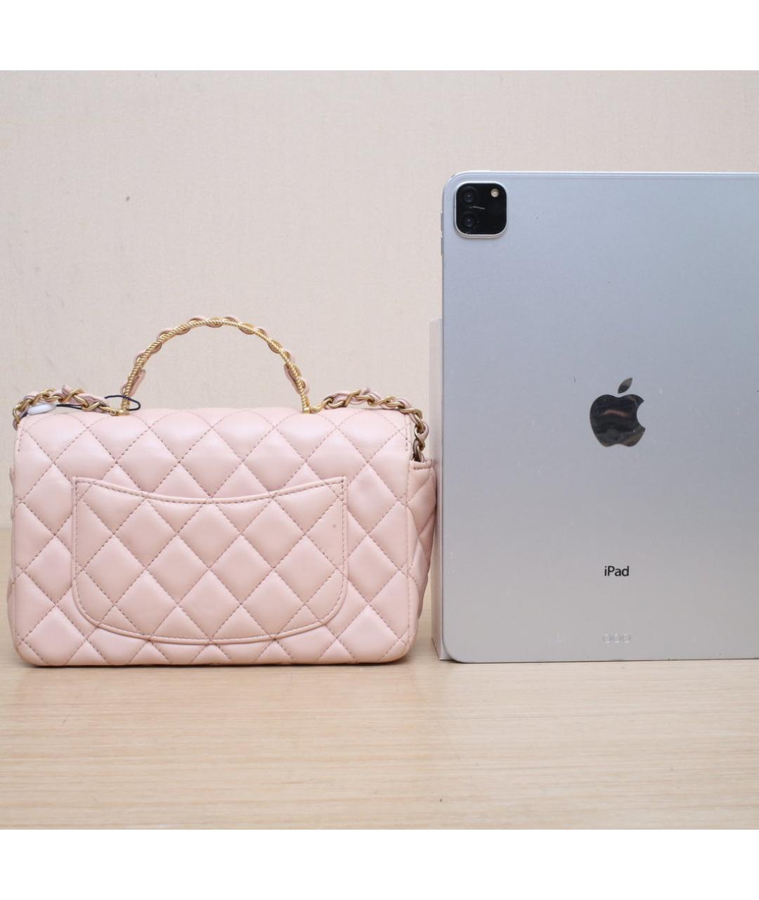 CHANEL Розовая кожаная сумка через плечо, фото 7