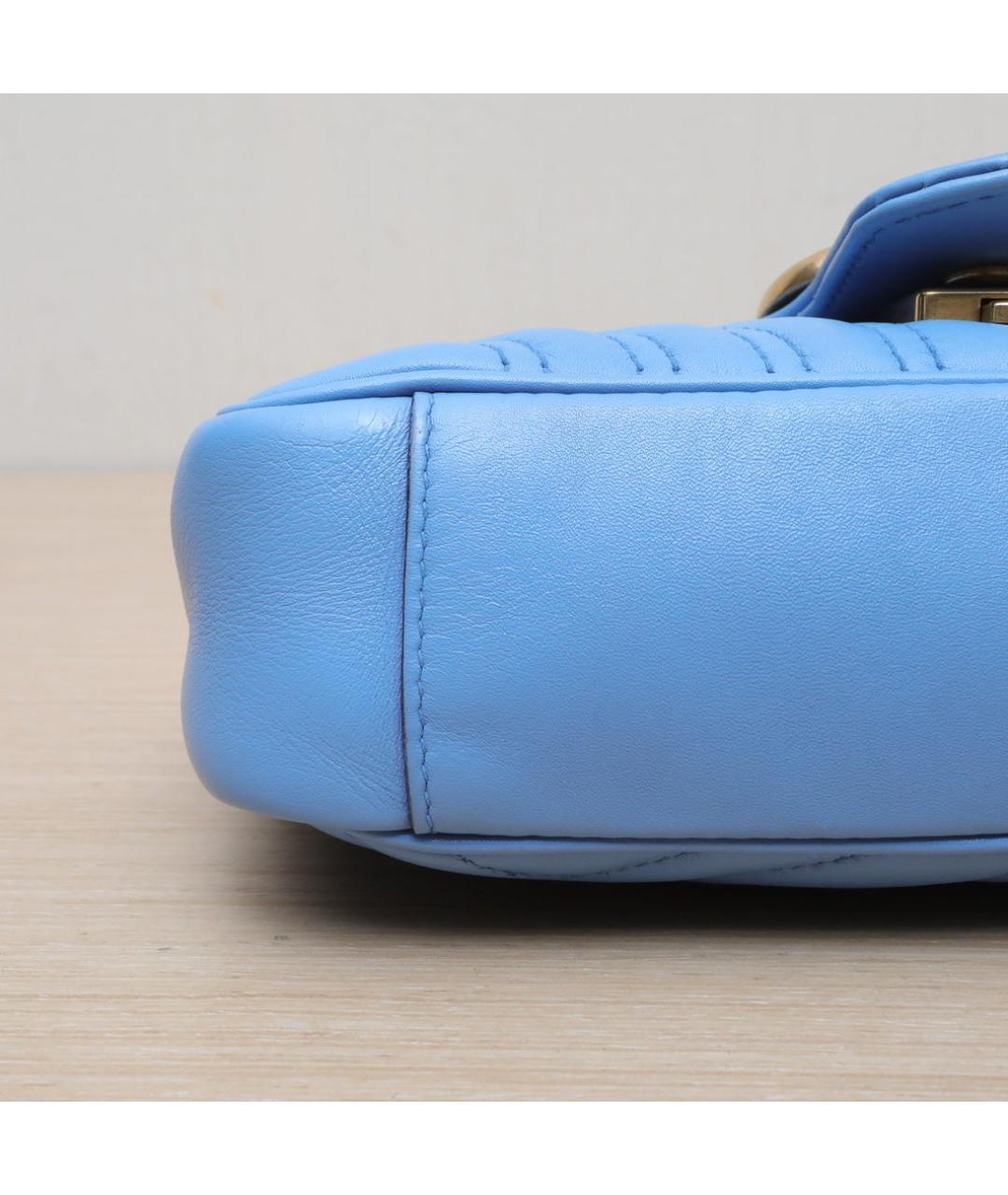 GUCCI Голубая кожаная сумка через плечо, фото 9