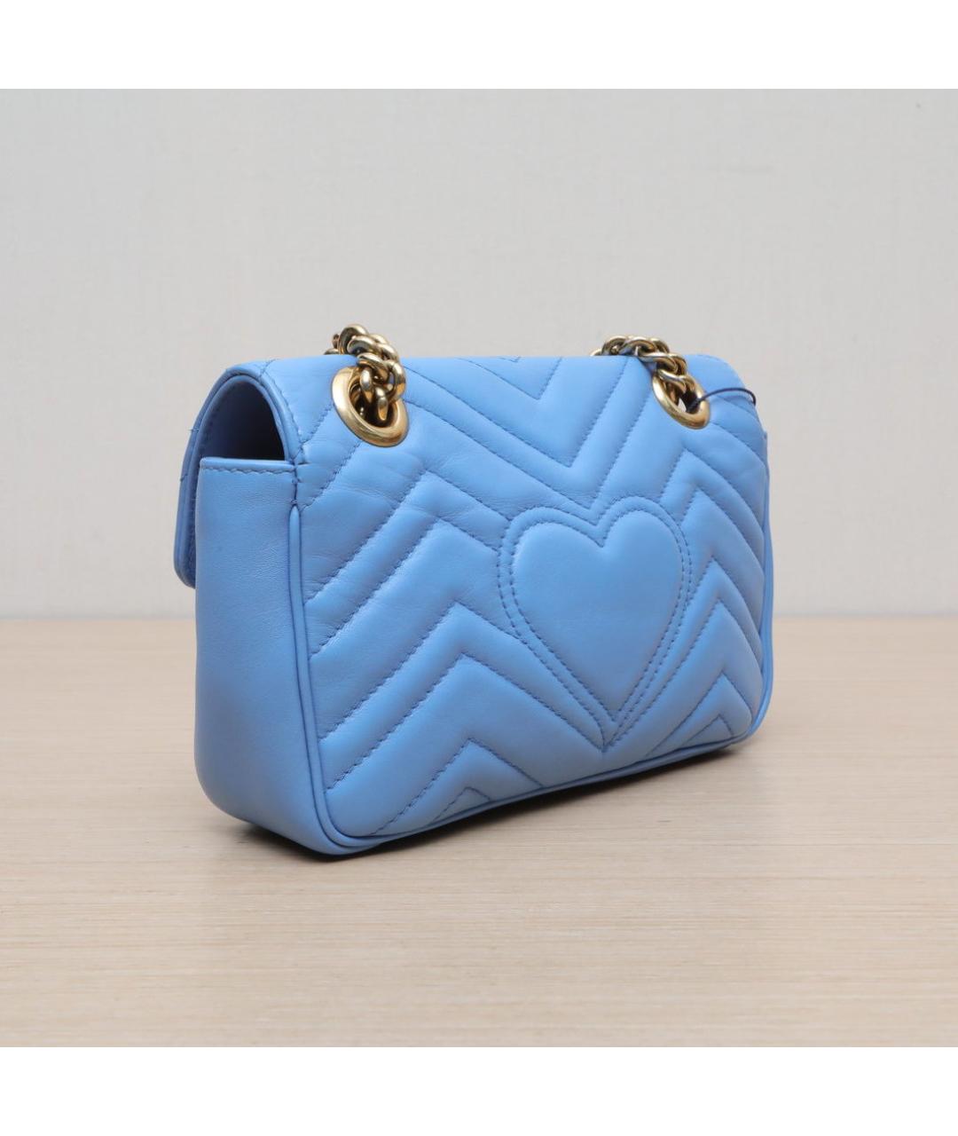 GUCCI Голубая кожаная сумка через плечо, фото 6