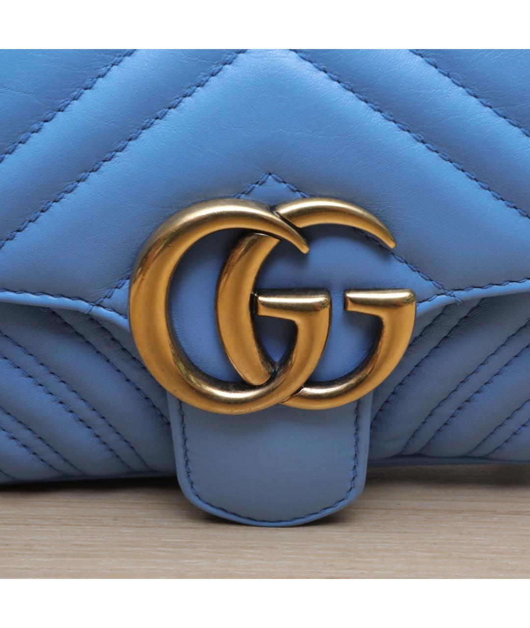 GUCCI Голубая кожаная сумка через плечо, фото 8