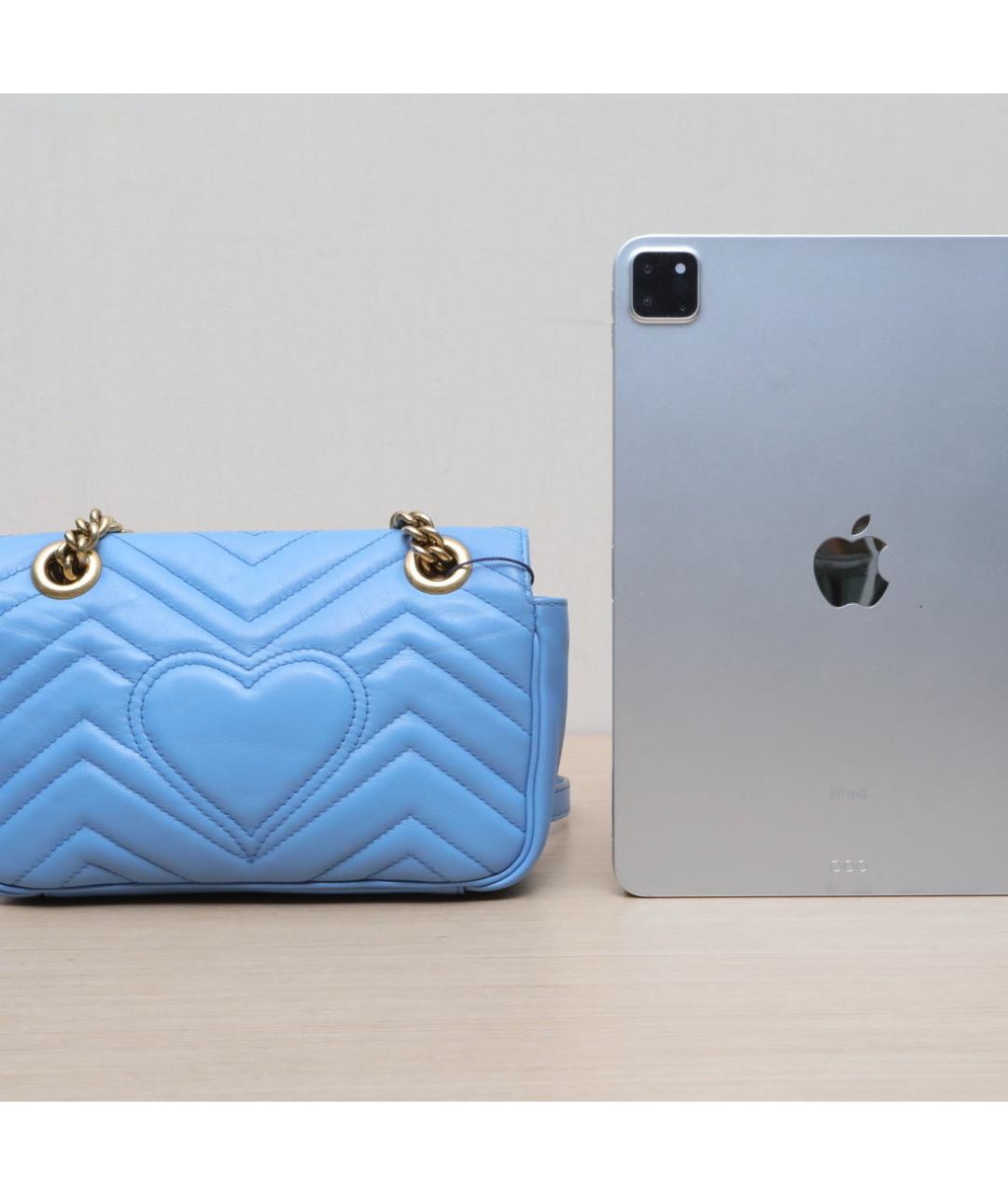 GUCCI Голубая кожаная сумка через плечо, фото 7