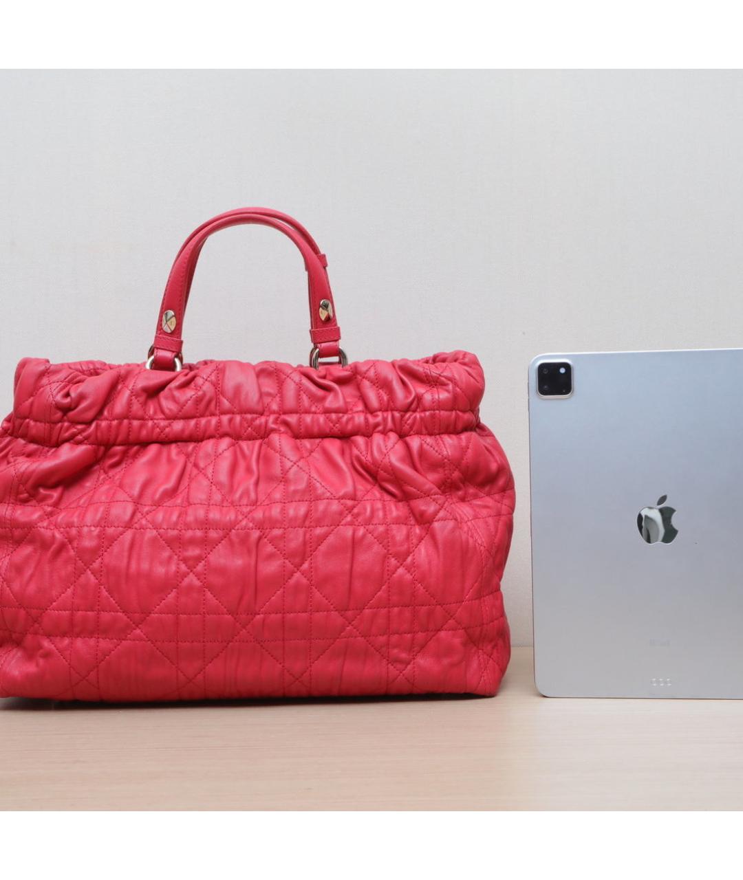 CHRISTIAN DIOR Красная кожаная сумка через плечо, фото 7