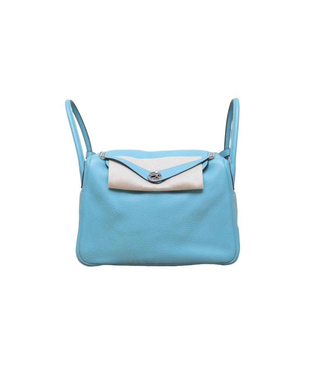 HERMES Голубая кожаная сумка через плечо, фото 1