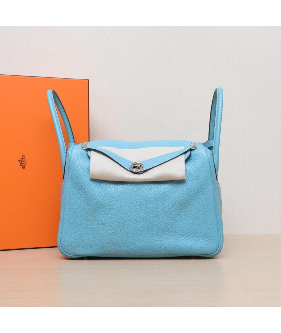 HERMES Голубая кожаная сумка через плечо, фото 2