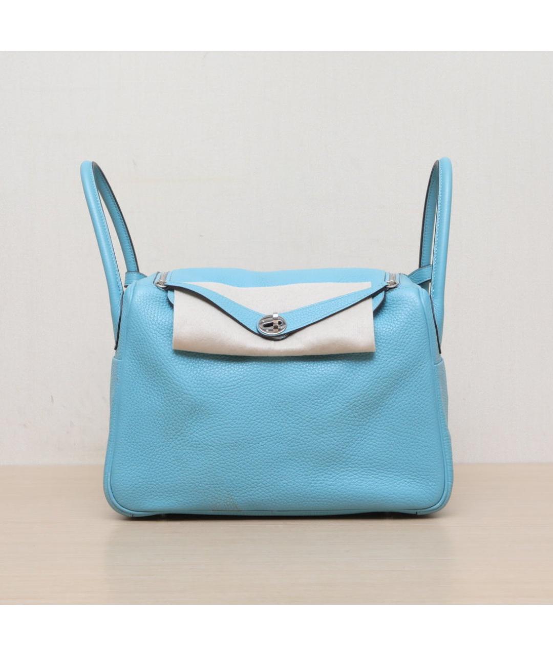 HERMES Голубая кожаная сумка через плечо, фото 3