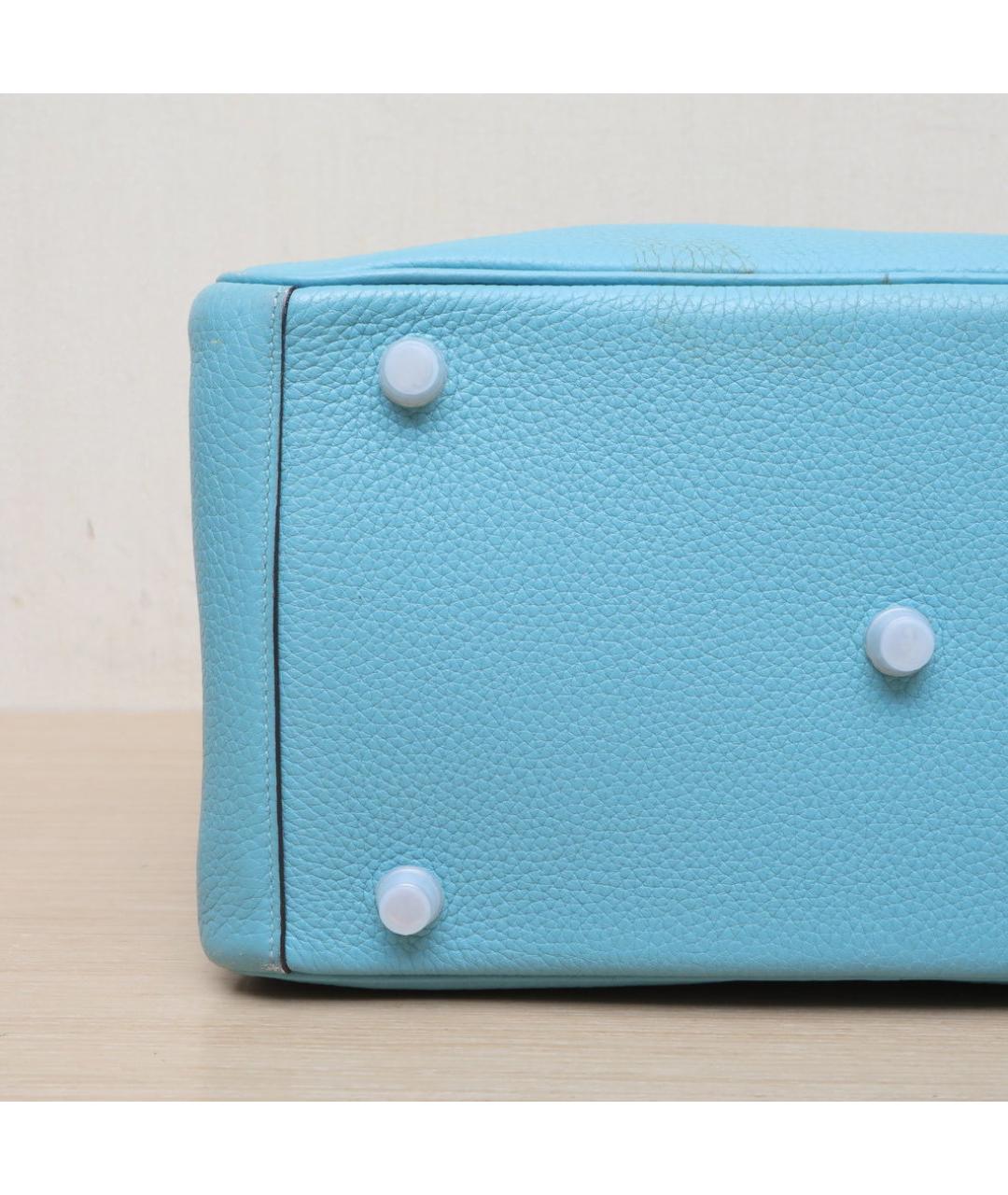 HERMES Голубая кожаная сумка через плечо, фото 9