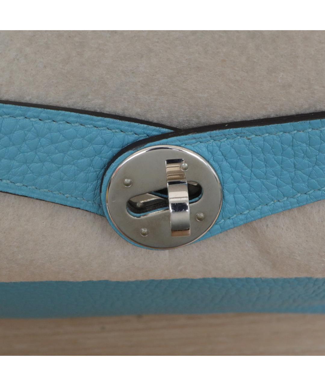 HERMES Голубая кожаная сумка через плечо, фото 8