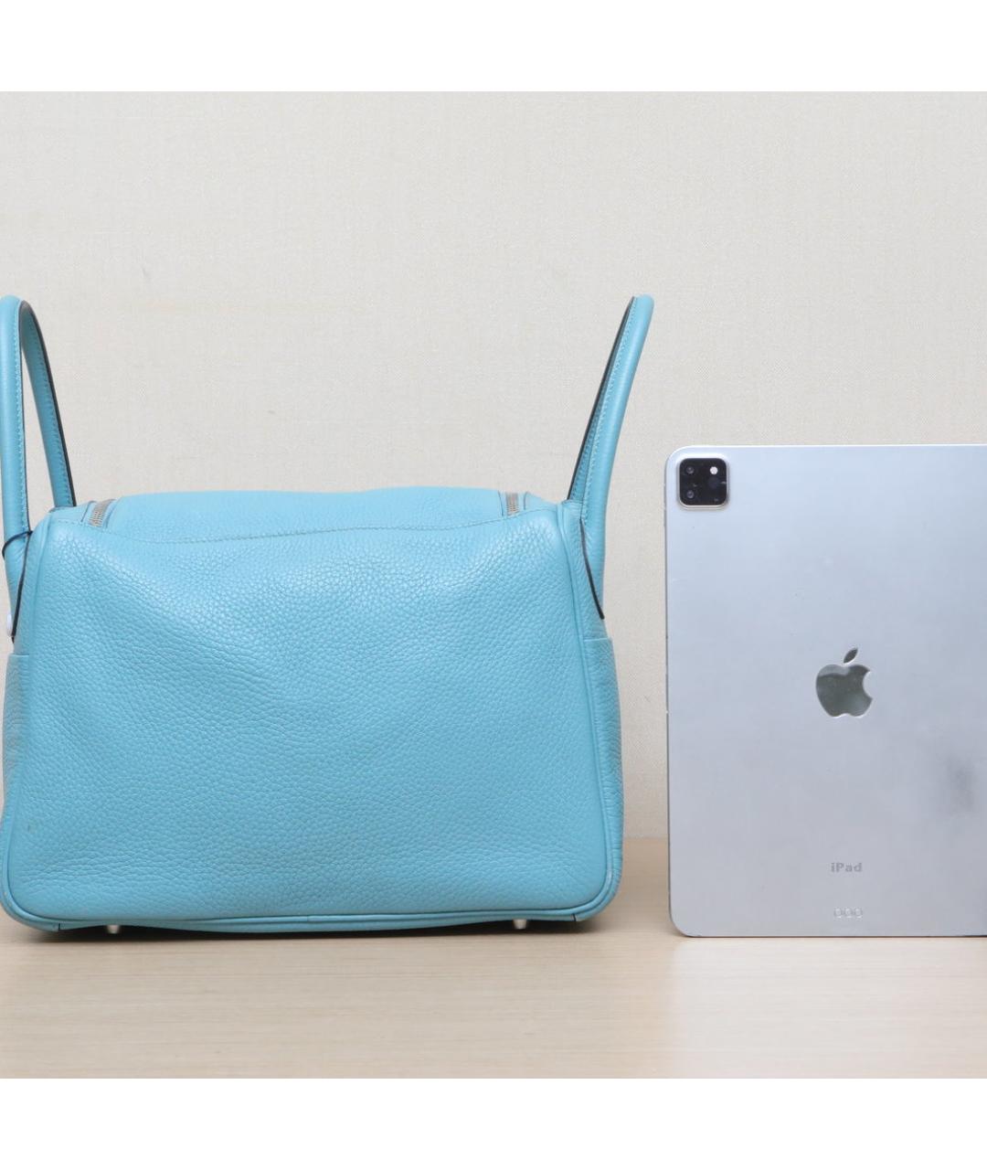 HERMES Голубая кожаная сумка через плечо, фото 7