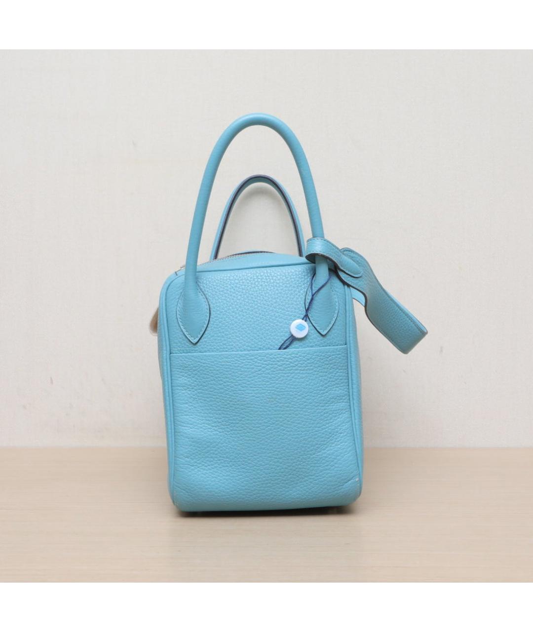 HERMES Голубая кожаная сумка через плечо, фото 5