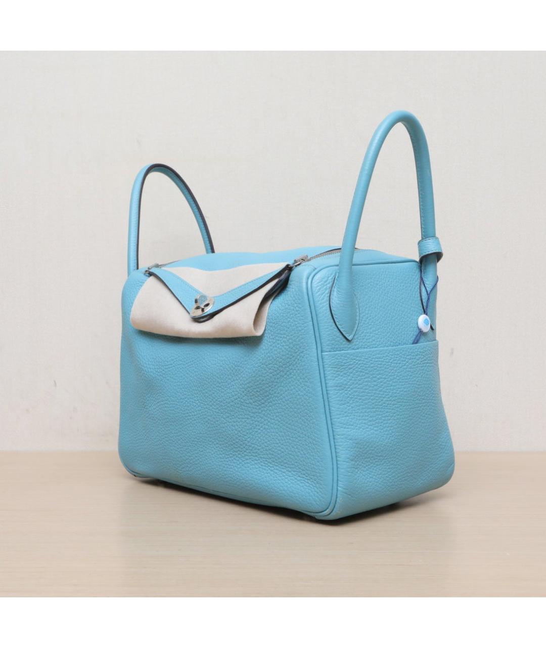 HERMES Голубая кожаная сумка через плечо, фото 4