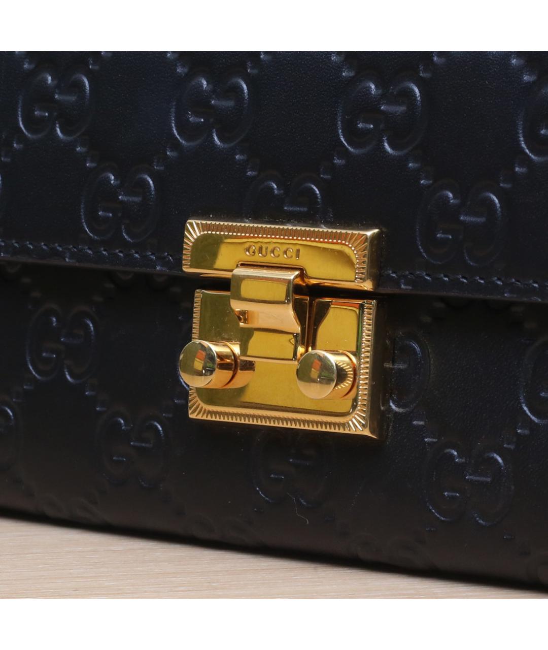 GUCCI Черная кожаная сумка через плечо, фото 8
