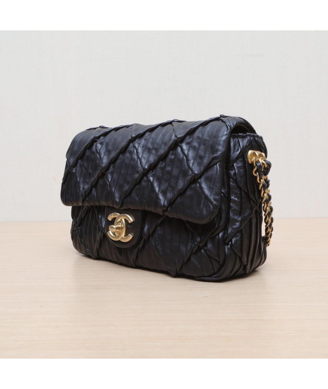 CHANEL Черная кожаная сумка через плечо, фото 4