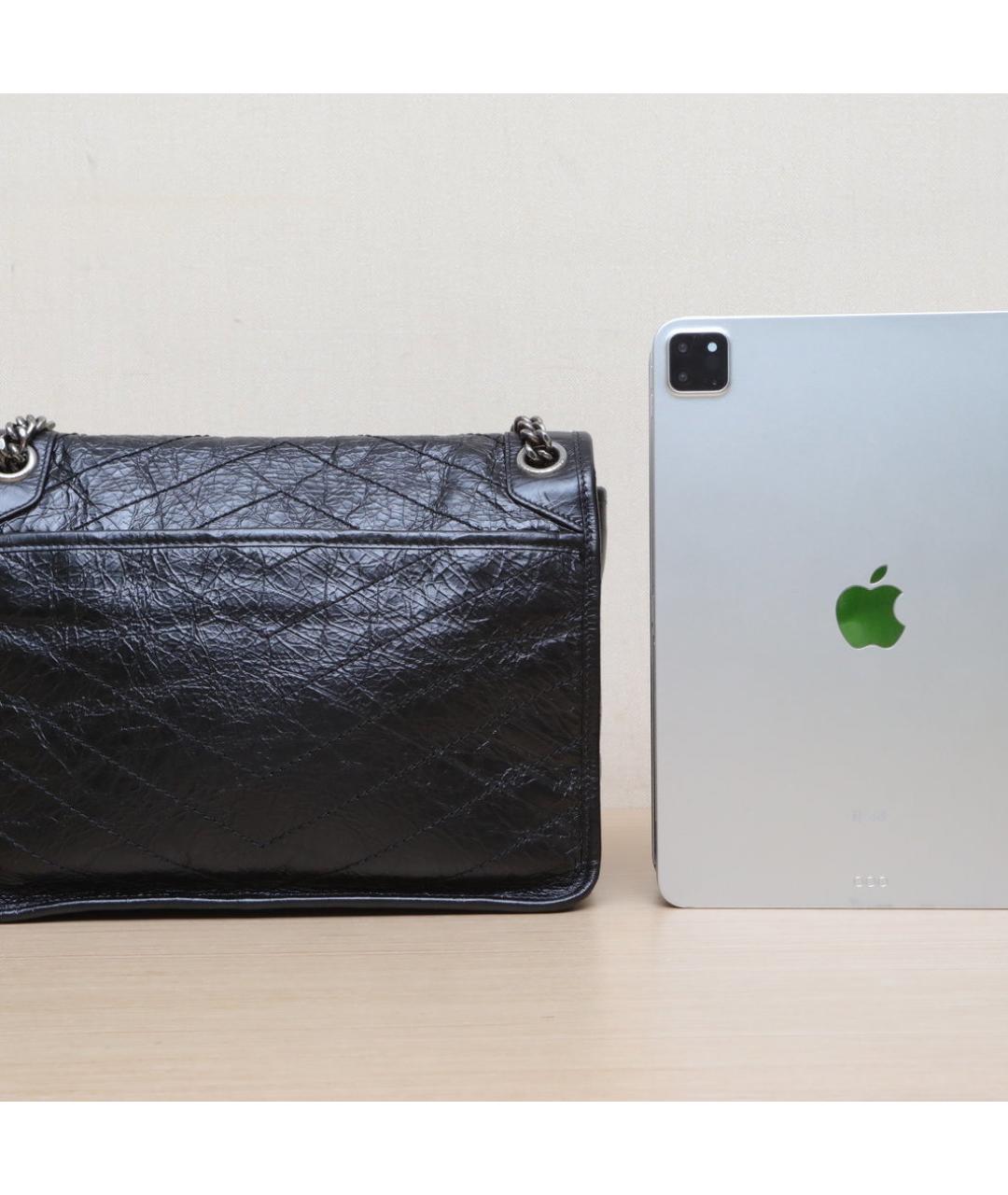 SAINT LAURENT Черная кожаная сумка через плечо, фото 7